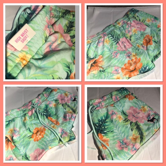NWT VS PINK TROPICAL HIGH WAISTED TROPICAL SHORTS - Picture 3 of 3